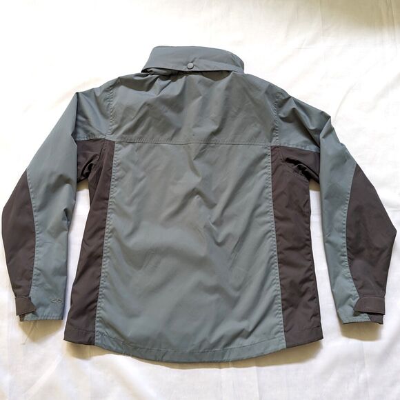 Champion Womens Medium Gray Hooded Nylon Jacket Wind Water Resistant Lined - Picture 4 of 12